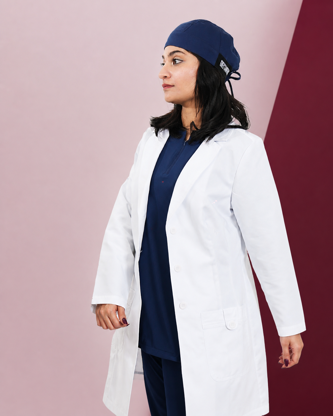 Professional wearing a white lab coat
