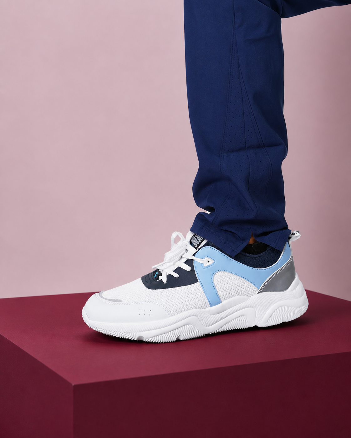 White and blue medical shoes